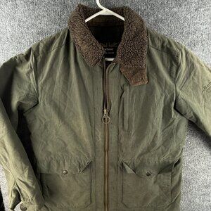 Barbour Edun X Land Rover Defender Medium Green Waxed Jacket Men Zip Limited Ed